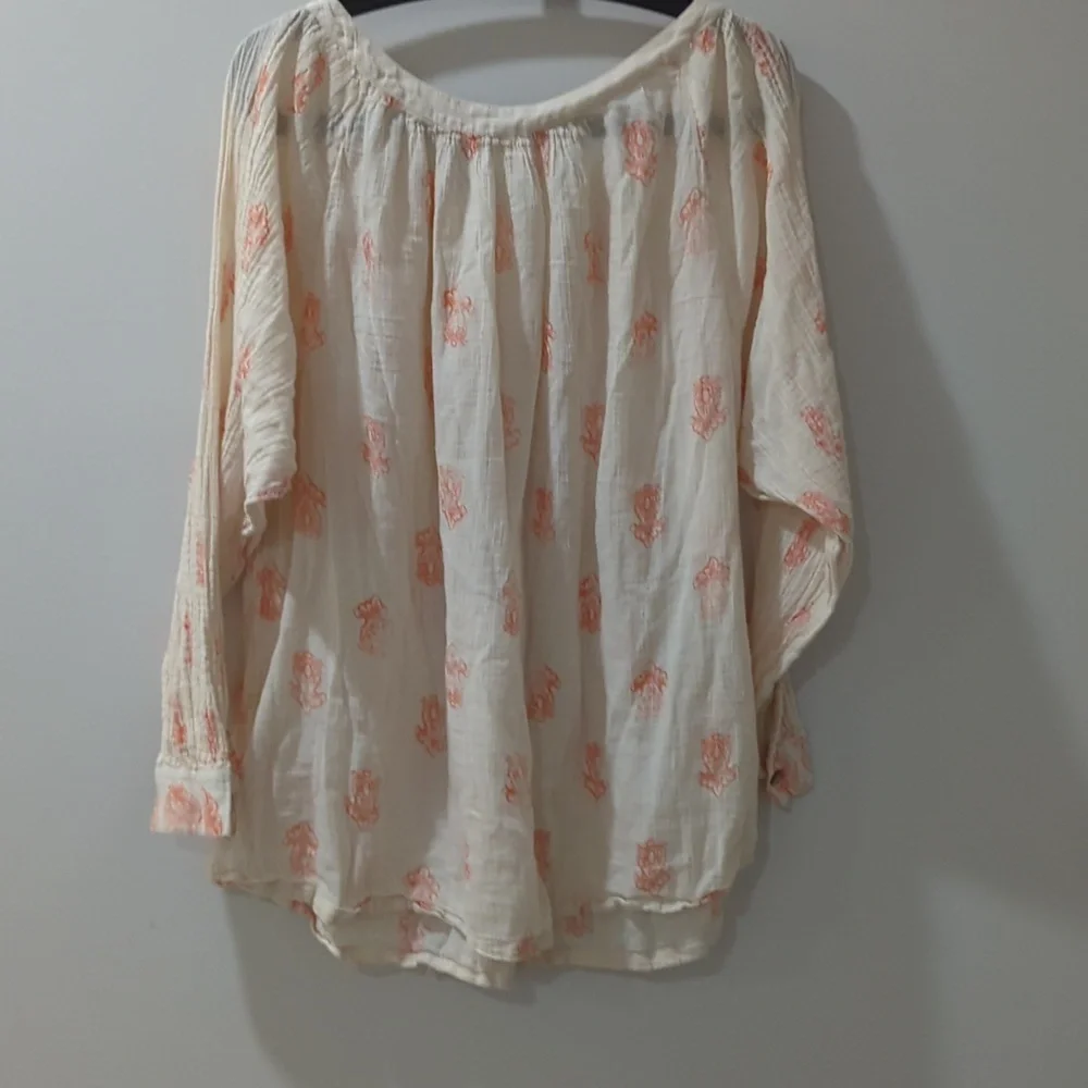 Free People Boho Oversized Gauze Top Blouse